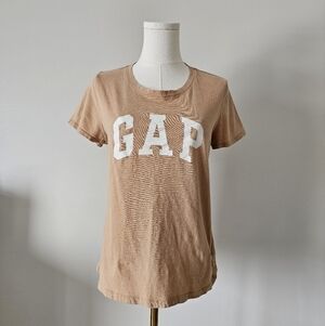 GAP M Orange Women's Tan T-Shirt